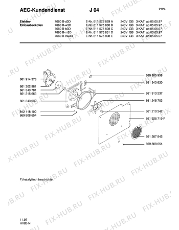 Схема №2 COMP. 7660B-W3D GB с изображением Крышка для плиты (духовки) Aeg 8996619257190